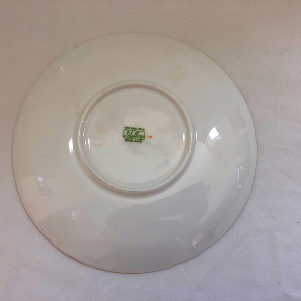 Shelley Chintz Melody Fine Bone China Green Tea Cup Saucer Gold Edge England - Picture 9 of 12